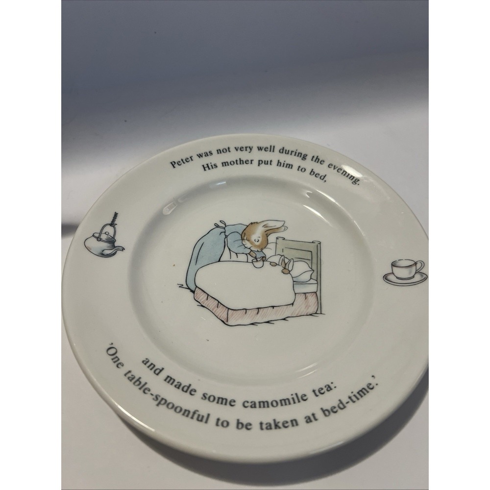 VTG Wedgwood Beatrix Potter PETER RABBIT Bread/Biscuit 6-3/4 inch Plate Set of 2 - Picture 4 of 9